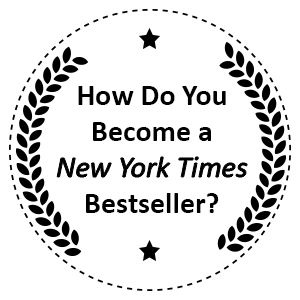 Black and white How To Become a New York Times Bestseller stamp with stars and wreath