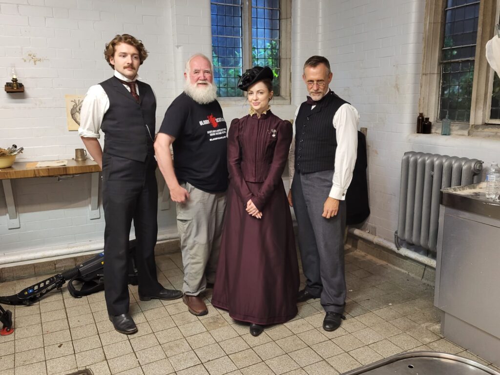Brad Harper on set with the cast of Leviathan